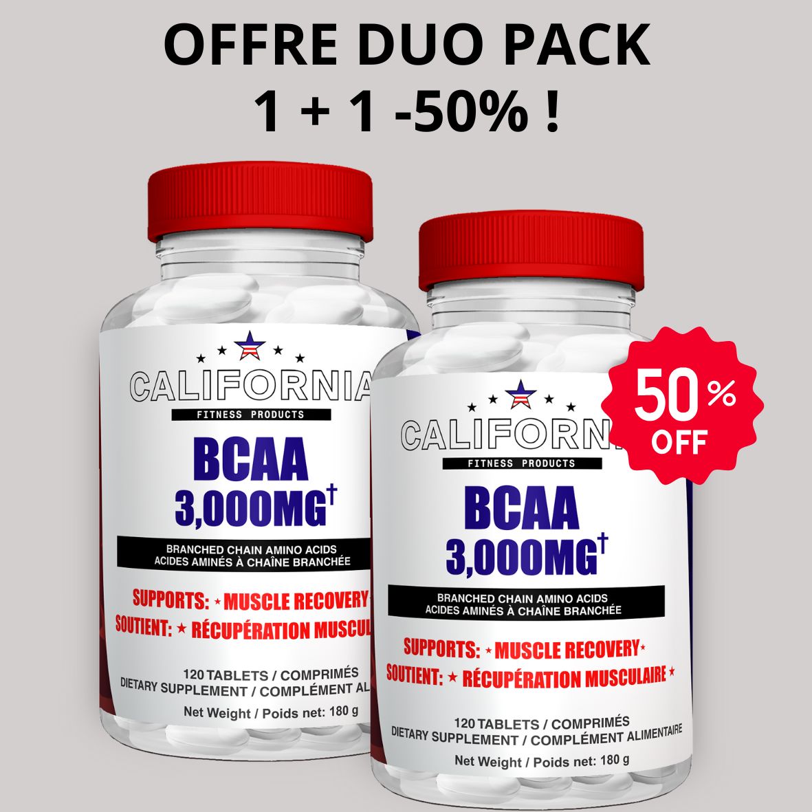 bcaa 3000 DUO gris 10 × 10 cm